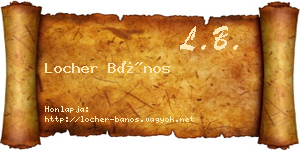 Locher Bános névjegykártya
